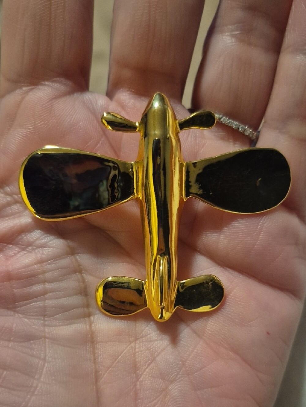 Vintage Gold Airplane Lapel Pin - Brooch - Picture 4 of 4
